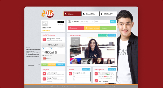 Tie website banner